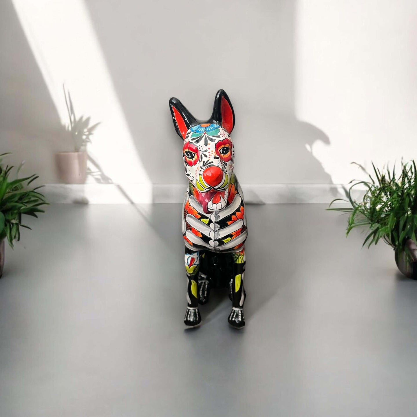 Day of the Dead Talavera Dog Statue
